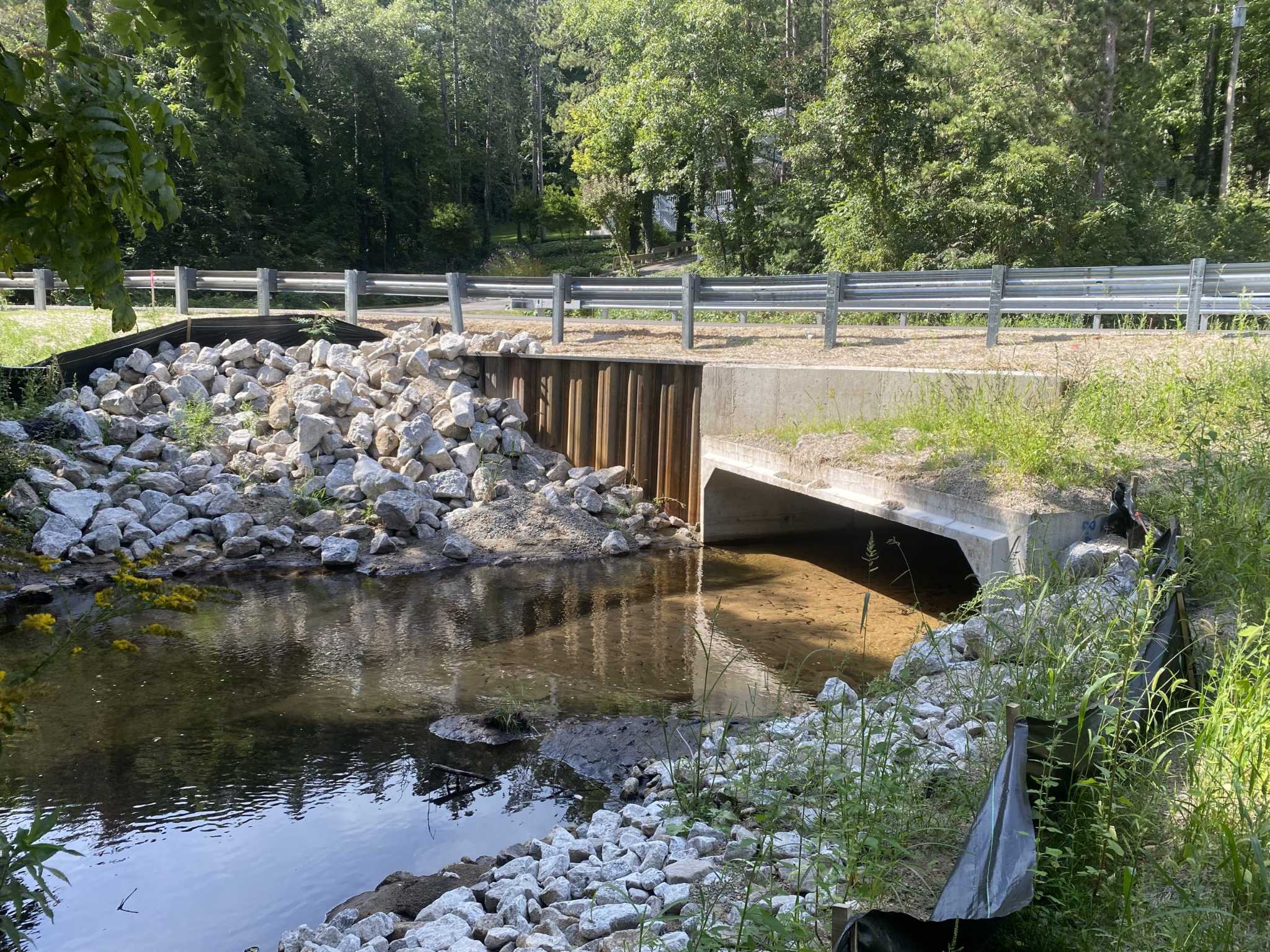 Little Cedar Creek and Sweeter Road after restoration activities were completed.